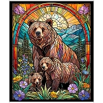 Sunlit Bears Stained Glass 36 Inch Panel 31561 X Quilting Treasures